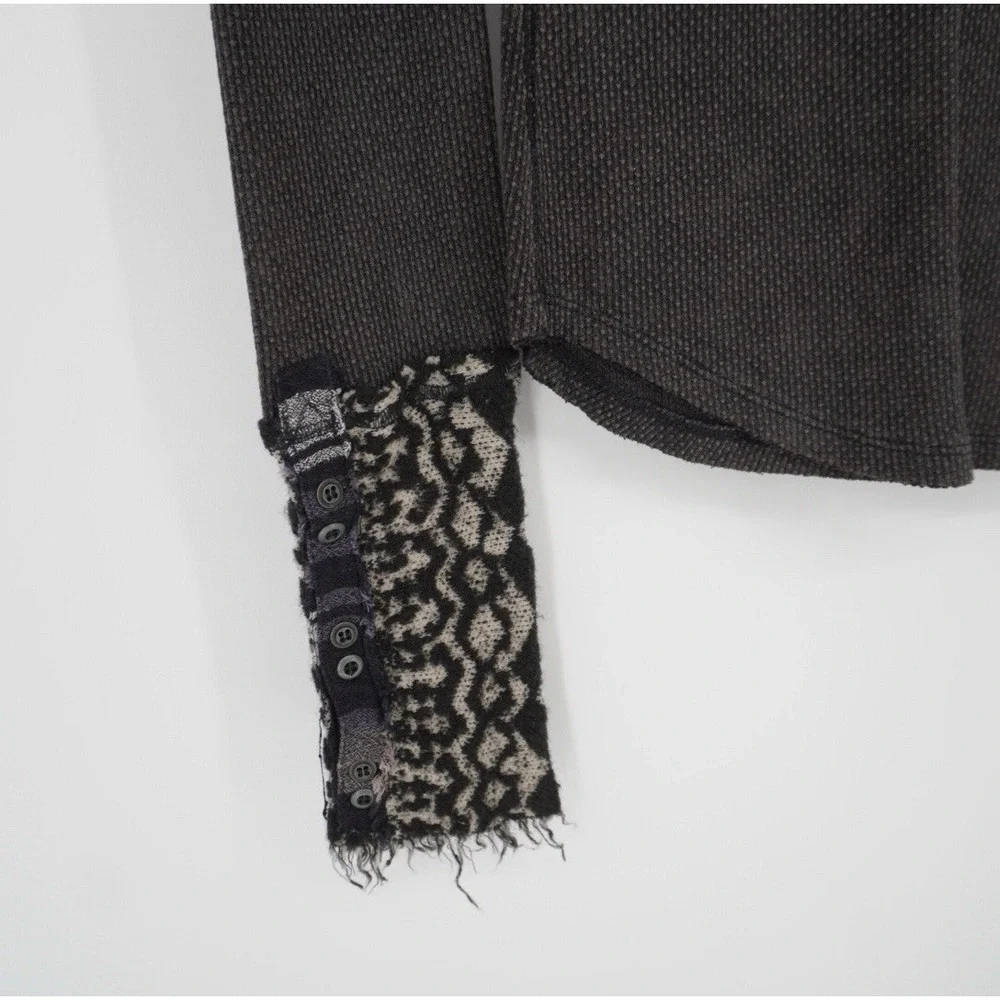 We The Free Free People Art School Cuff Long Sleeved Black Small Boho Grunge